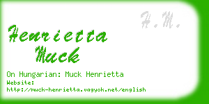 henrietta muck business card